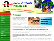 Tablet Screenshot of animalworldpettingzoo.com